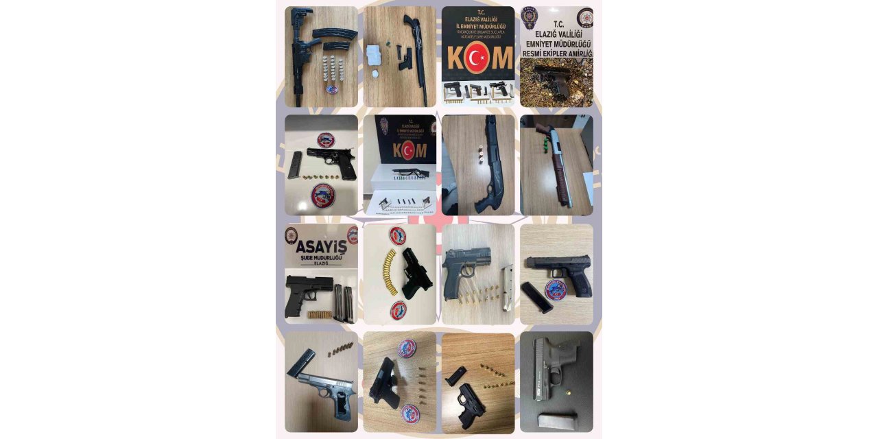 Elazığ’da 19 adet ruhsatsız silah ele geçirildi