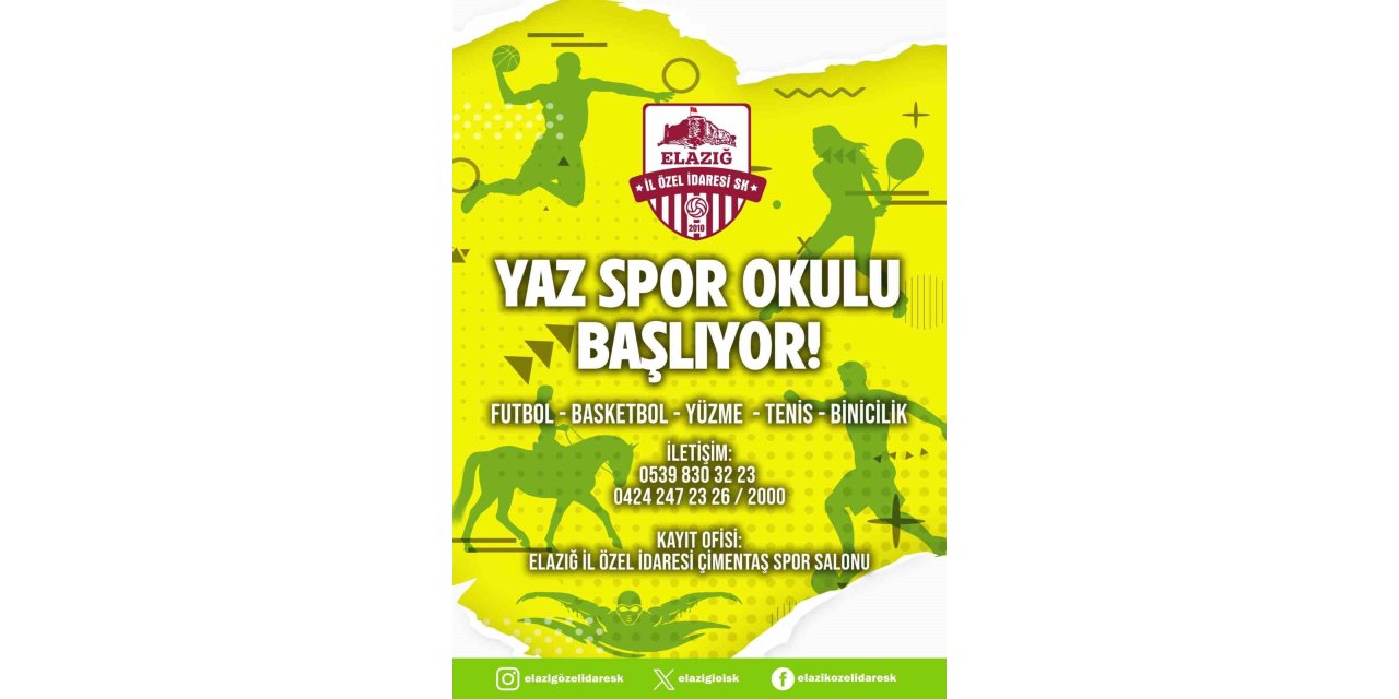 Elazığ İl Özel İdare yaz spor okulu ve yaz teknoloji kampı kayıtlarına başladı