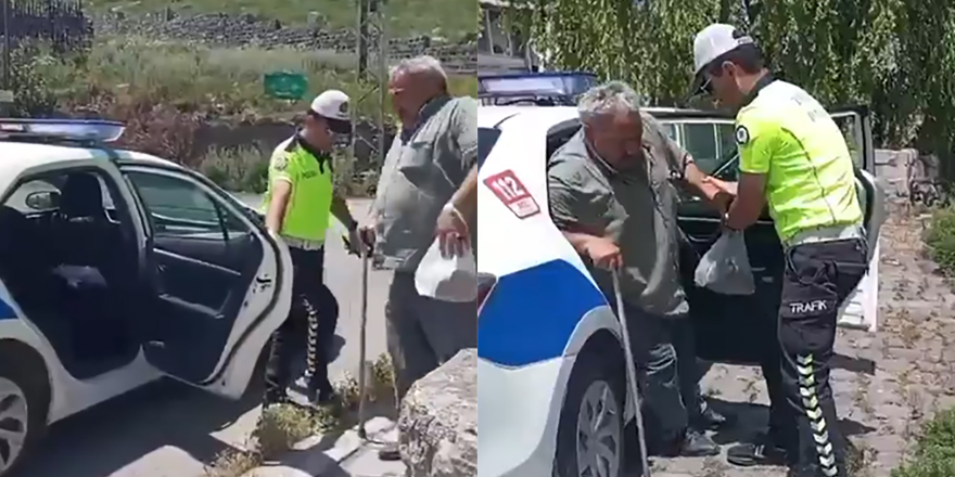 Kars’ta polis, yaşlı vatandaşı evine kadar bıraktı