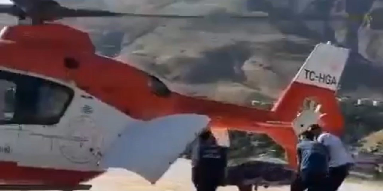 84 yaşındaki hasta için helikopter havalandı