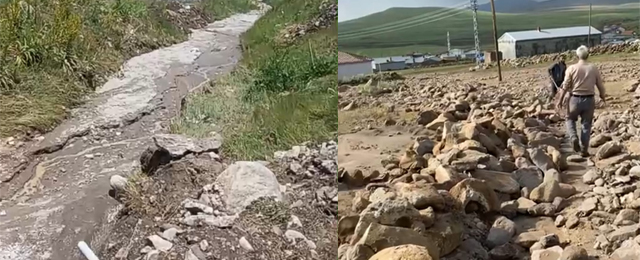 Kars’ta sel: Ev ve ahırları su bastı