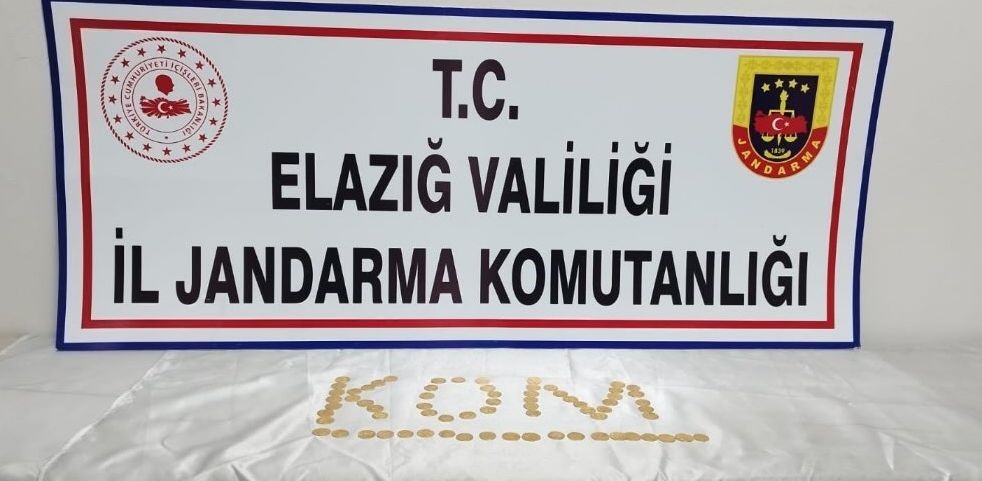 Elazığ’da altın ve tarihi eser niteliği taşıdığı değerlendirilen 70  adet sikke ele geçirildi