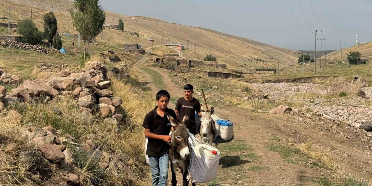 Iğdırlı çocukların eşekle su taşıma çilesi