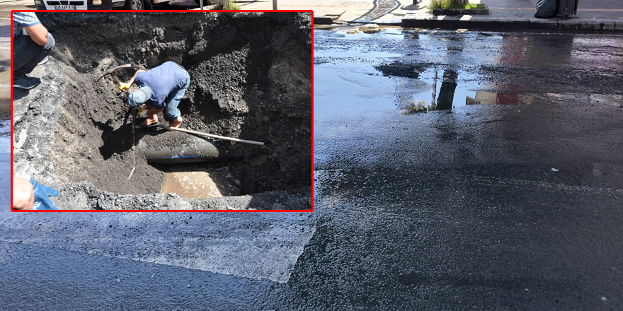 Kars’ta su borusu patladı! Faikbey Caddesi kısmi trafiğe kapatıldı