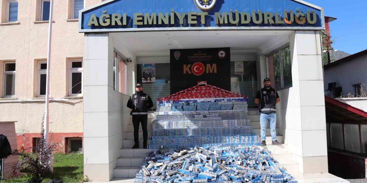 Ağrı’da polis 181 bin 100 karton kaçak sigara yakaladı