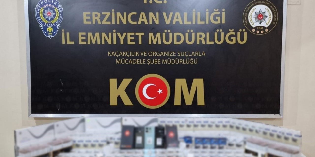 Erzincan’da 60 bin değerinde kaçak telefon ve sigara ele geçirildi