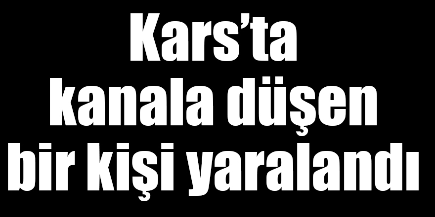 Kars’ta kanala düşen bir kişi yaralandı 