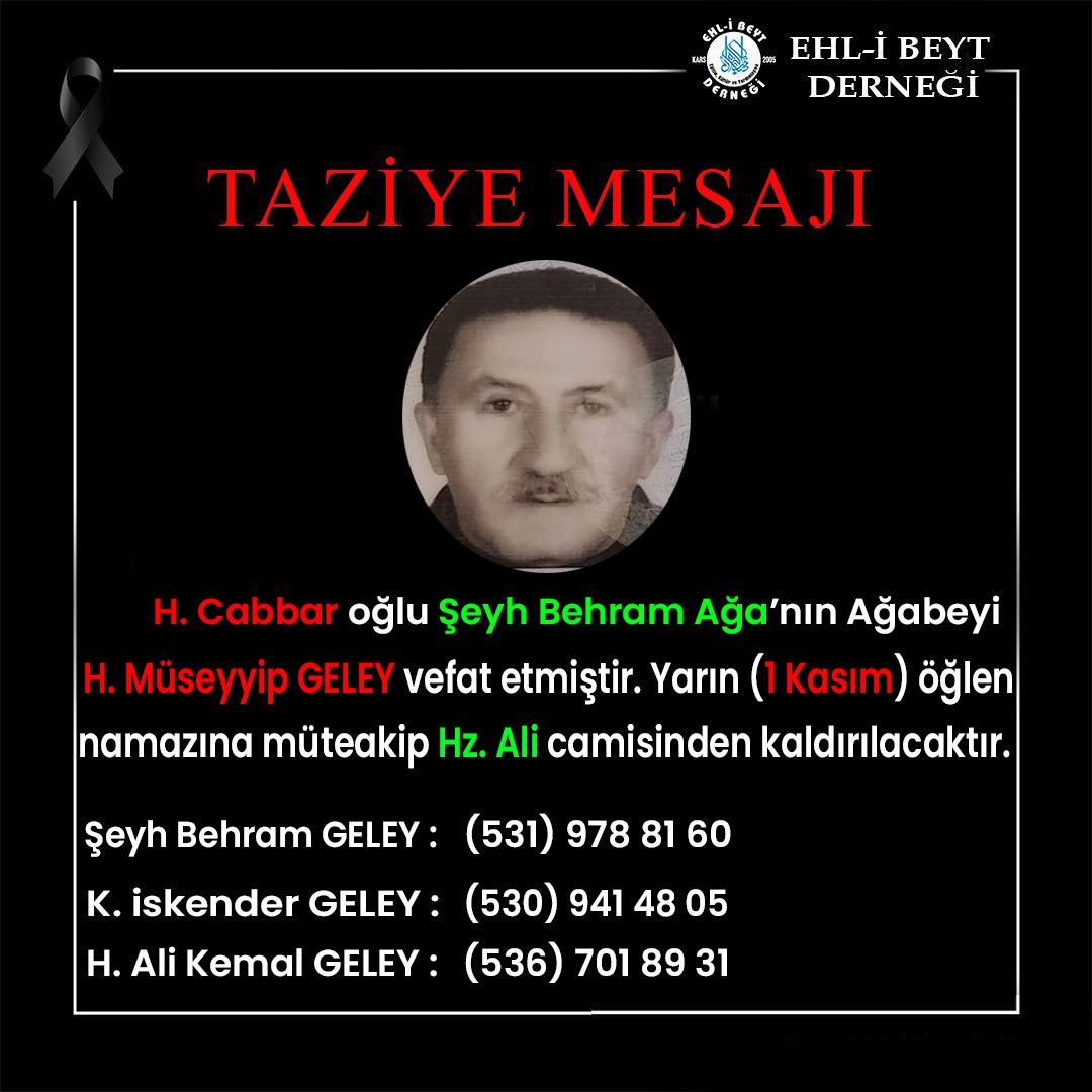 H. Müseyyip Geley vefat etti