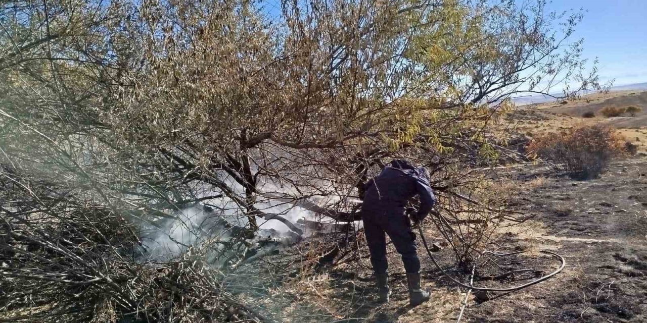 Arguvan Dolaylı Mahallesi’nde anız yangını