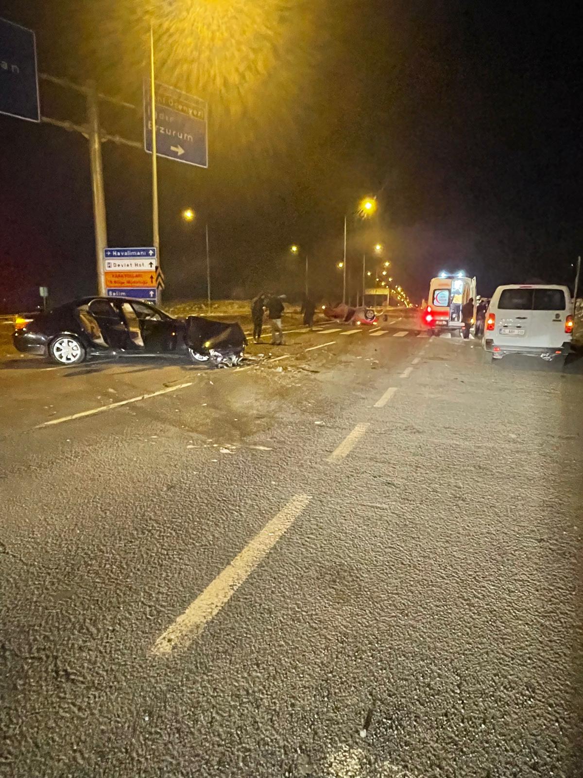 Kars-Ardahan kara yolunda trafik kazası