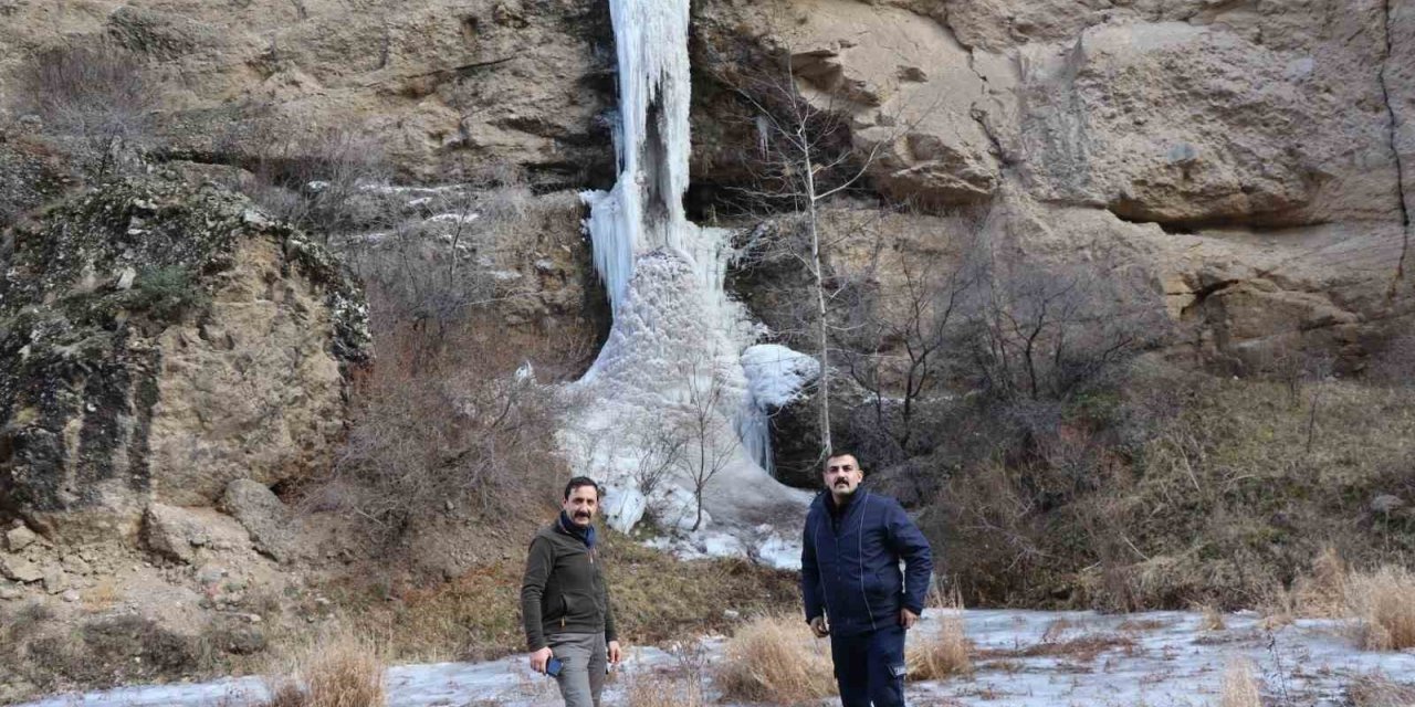 Erzurum’da şelaleler buz tuttu