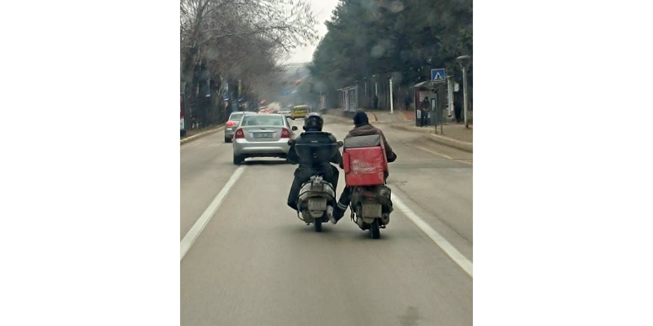 Elazığ’da motokuryenin tehlikeli yolculuğu