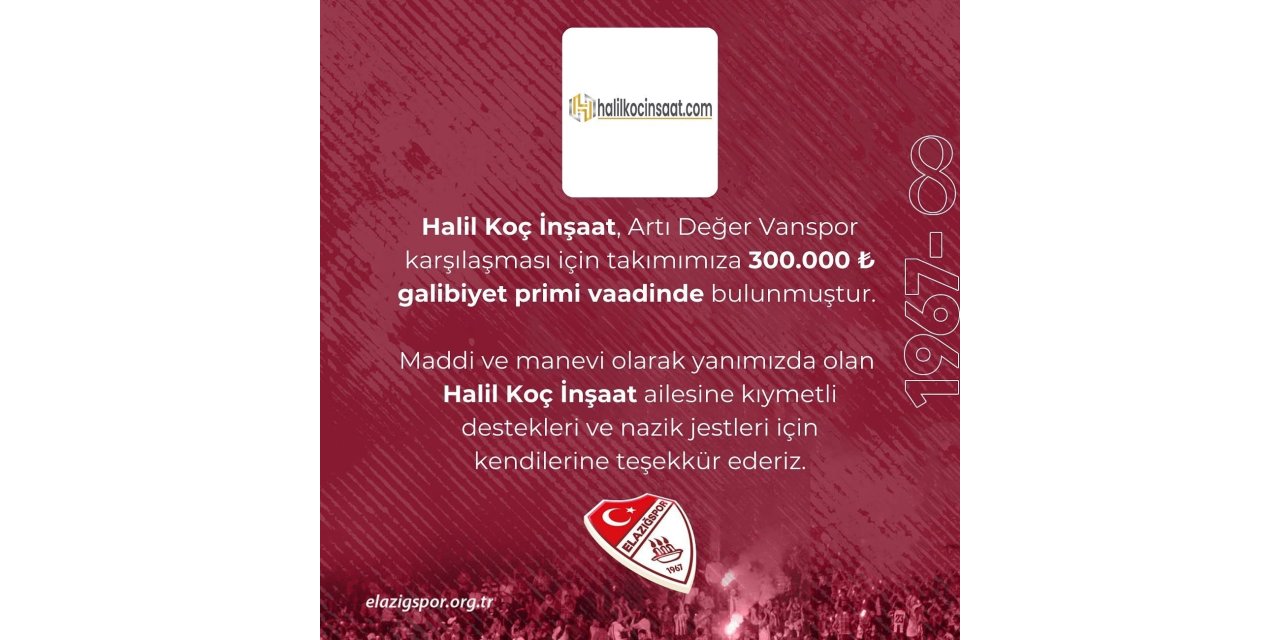 Elazığspor’a prim dopingi