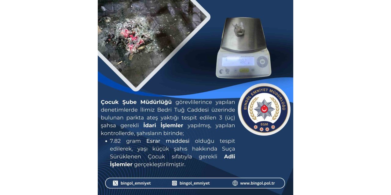 Bingöl’de uyuşturucu madde ele geçirildi