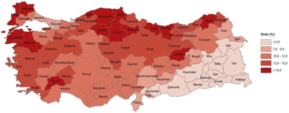 Kars'ta yaşlı nüfus kadınlarda daha yüksek