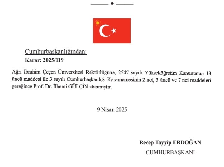 Prof. Dr. İlhami Gülçin, AİÇÜ rektörü oldu