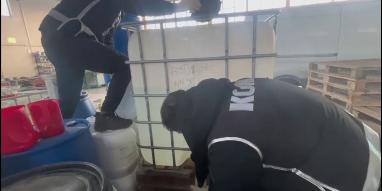 Erzurum’da 1 ton metil alkol geçirildi