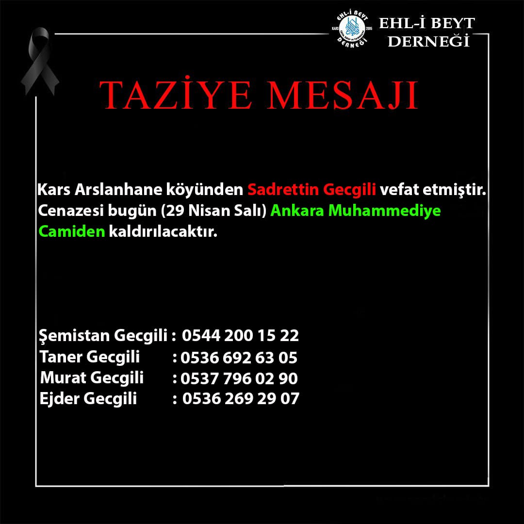 Gecgili ailesinin acı günü
