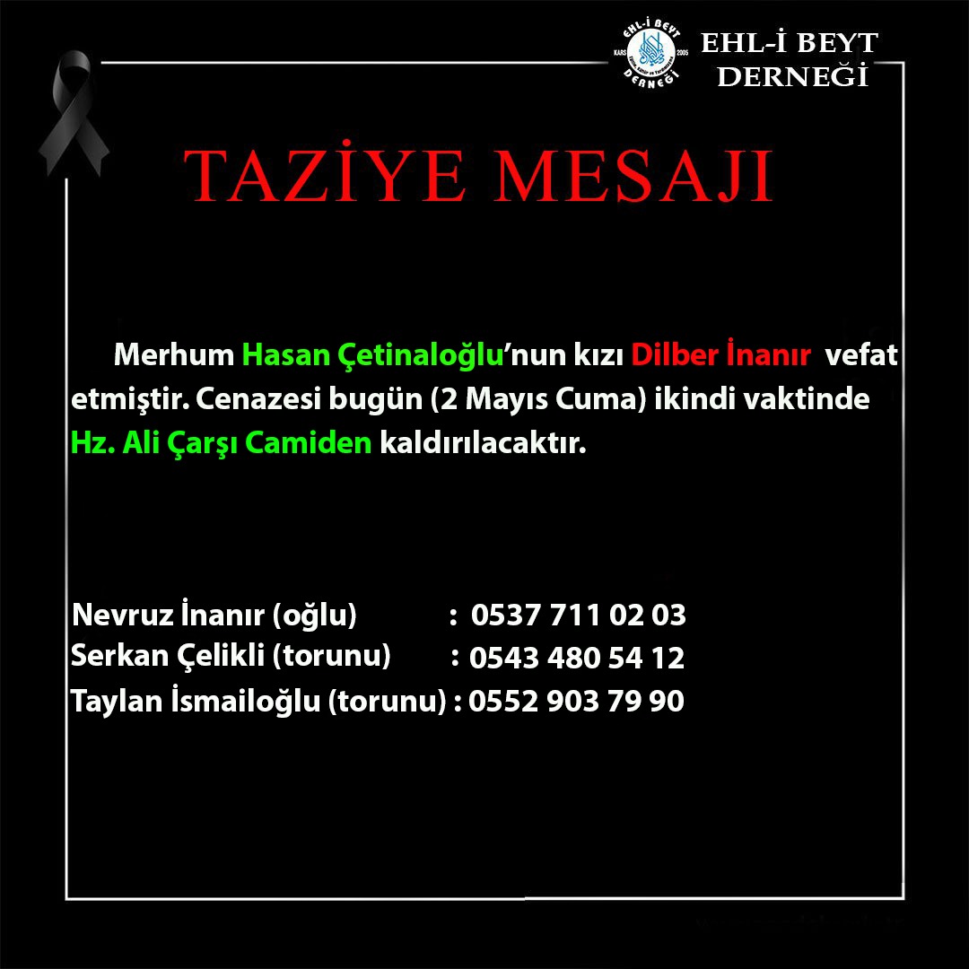İnanır ailesinin acı günü