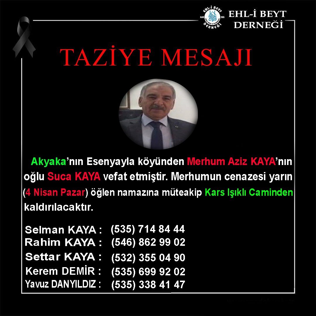 Kaya ailesinin acı günü