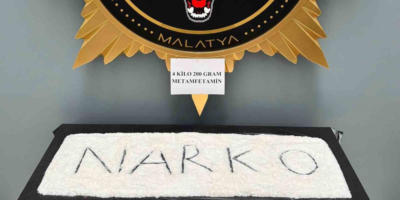 Malatya’da 4 kilo 200 gram metamfetamin ele geçirildi