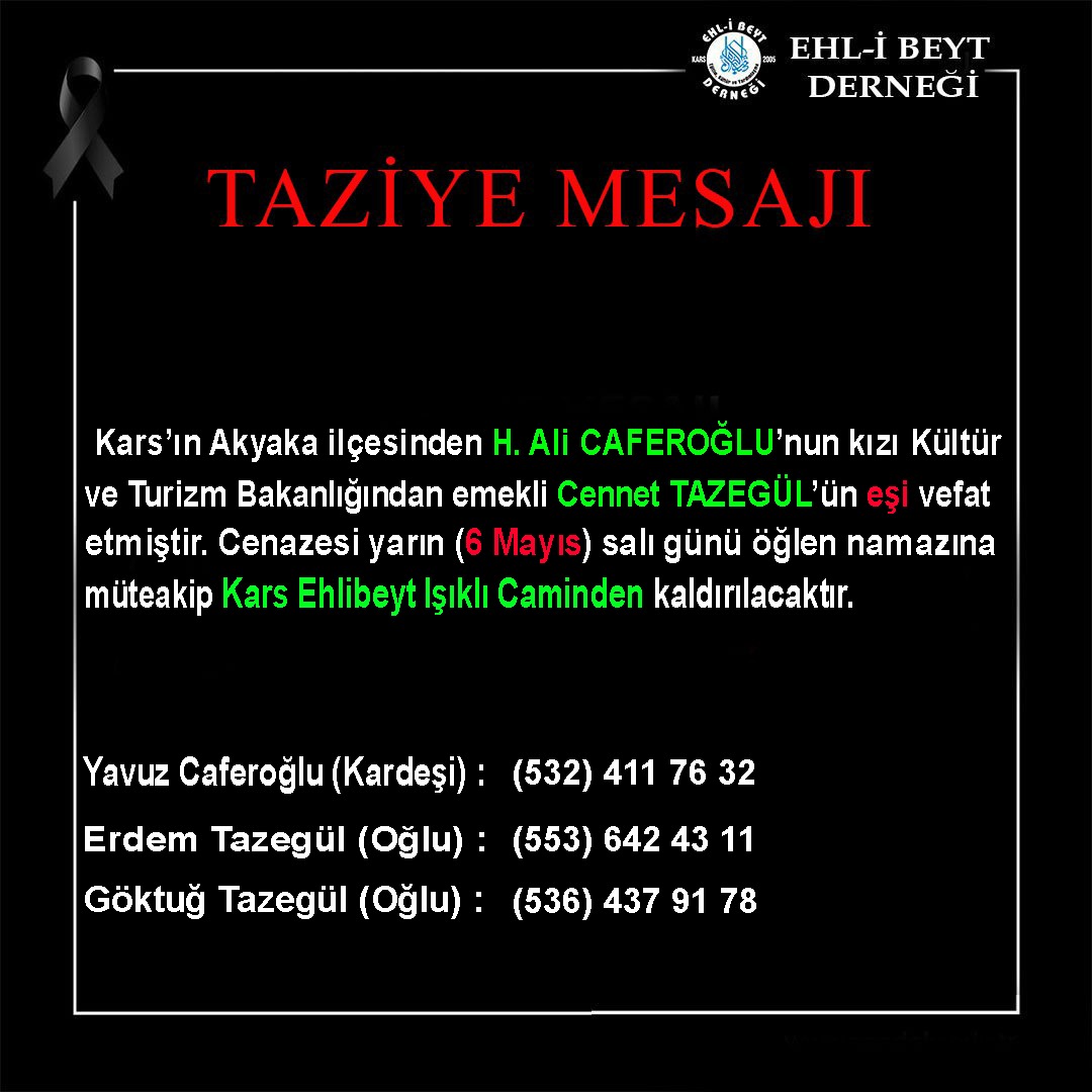 TAZİYE MESAJI