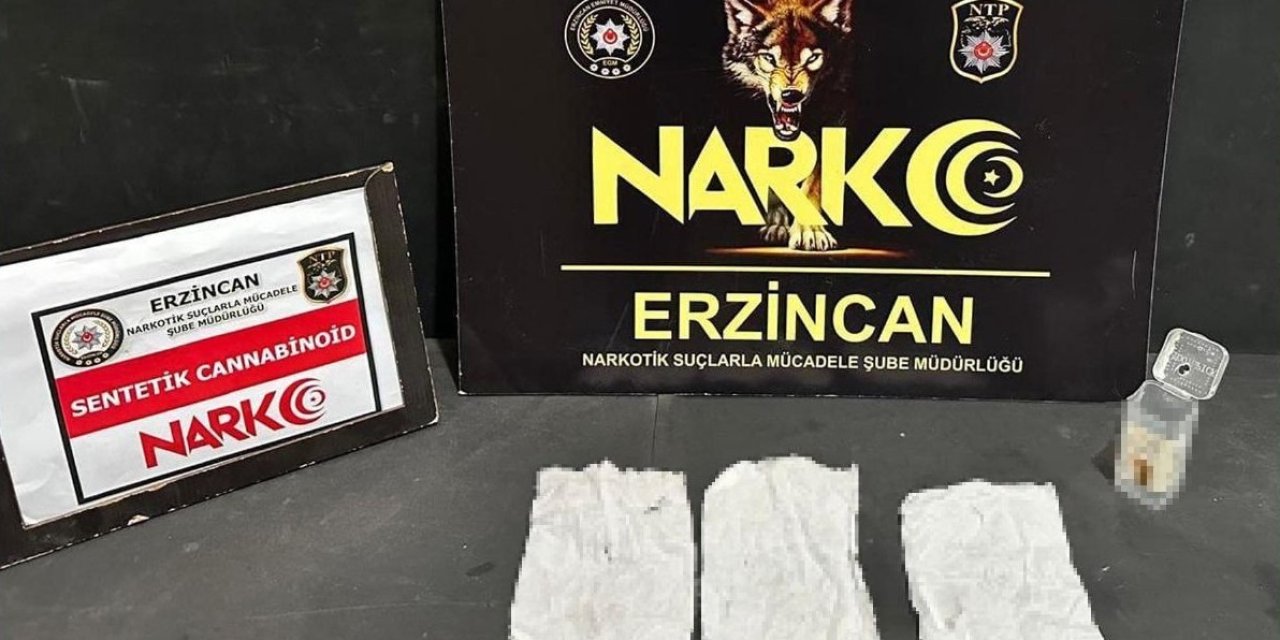 Erzincan’da bir miktar uyuşturucu ele geçirildi