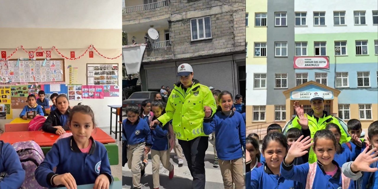 Hakkari’de minik öğrencilere trafik eğitimi
