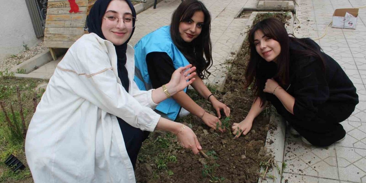 Öğrencilere hobi bahçesi kuruldu