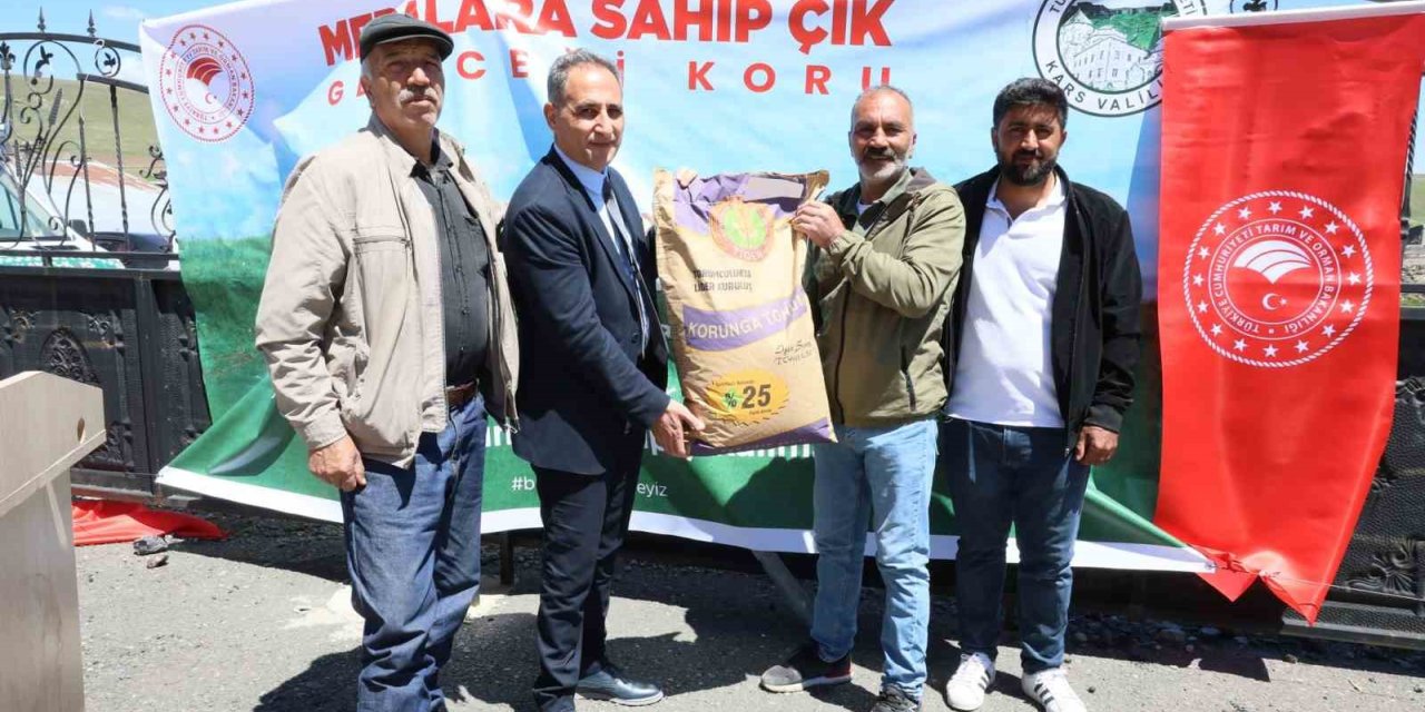 Sarıkamış’ta korunga tohumu dağıtıldı