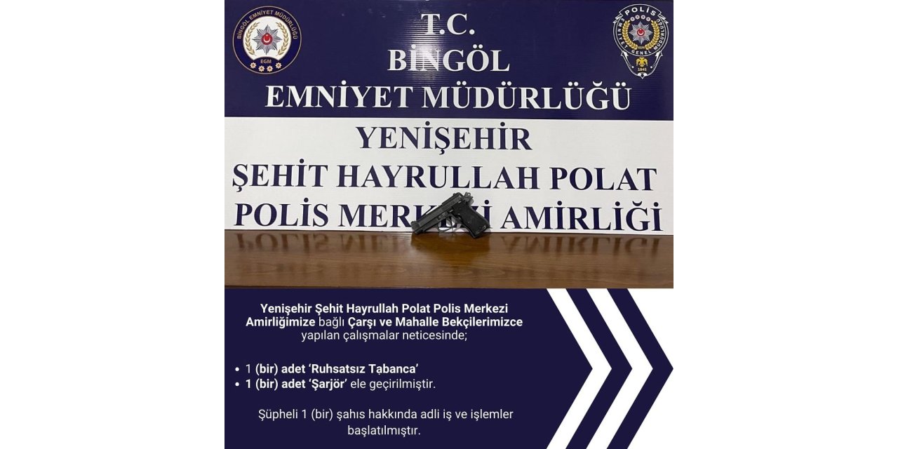 Bingöl’de ruhsatsız silah ele geçirildi