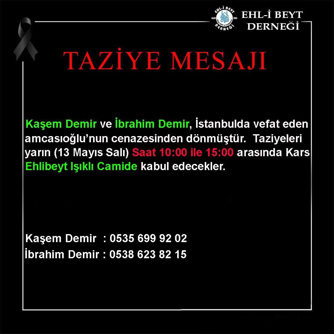 Demir ailesini acı günü