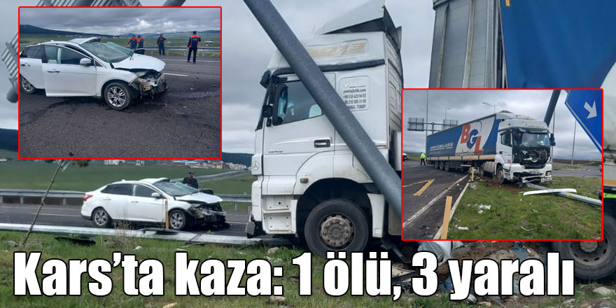 Kars-Erzurum kara yolunda kaza: 1 ölü, 3 yaralı