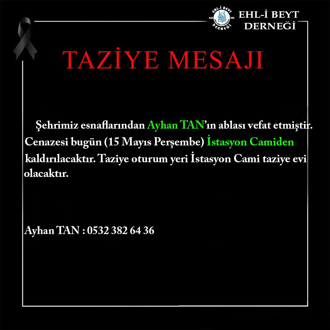 Tan ailesinin acı günü