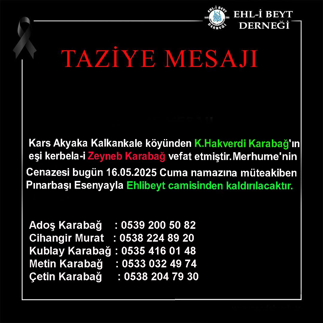 TAZİYE MESAJI