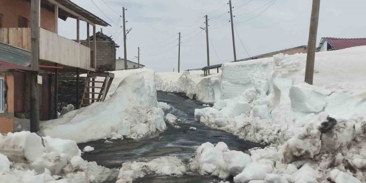 Yayla evleri, kar altında