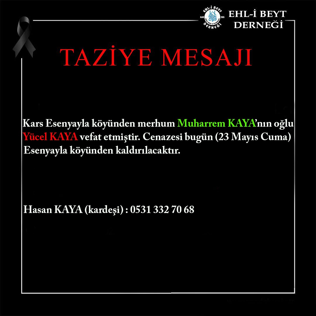 Kaya ailesinin acı günü