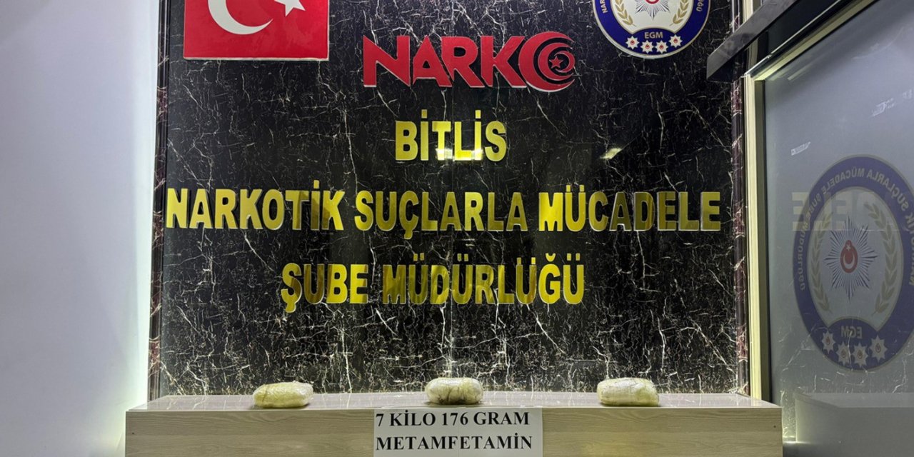Bitlis’te 7 kilo 176 gram metamfetamin ele geçirildi