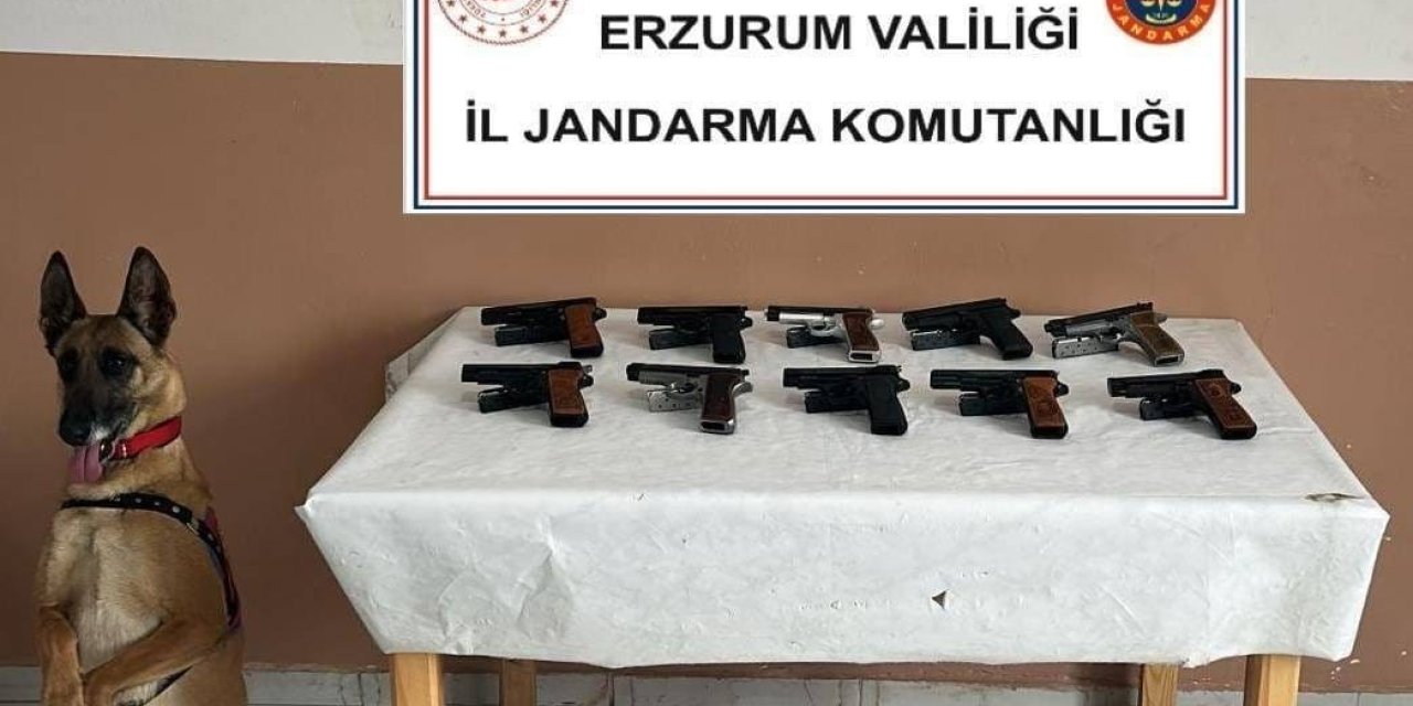Oltu’da 10 adet ruhsatsız tabanca ele geçirildi