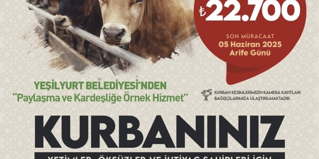 Yeşilyurt Belediyesi ’ Kurban Bağışı’ kampanyasında yarın son gün