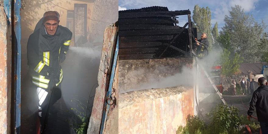 Kars’ta çatı yangını söndürüldü