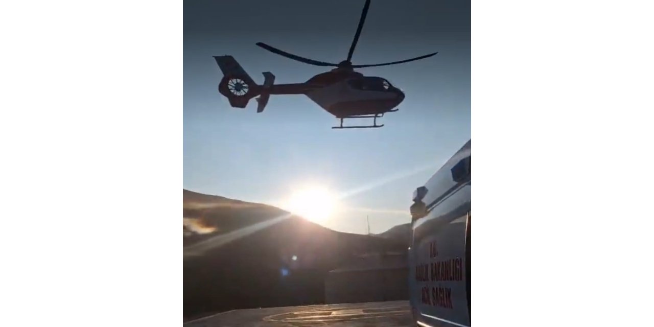 79 yaşındaki hasta için helikopter ambulans havalandı