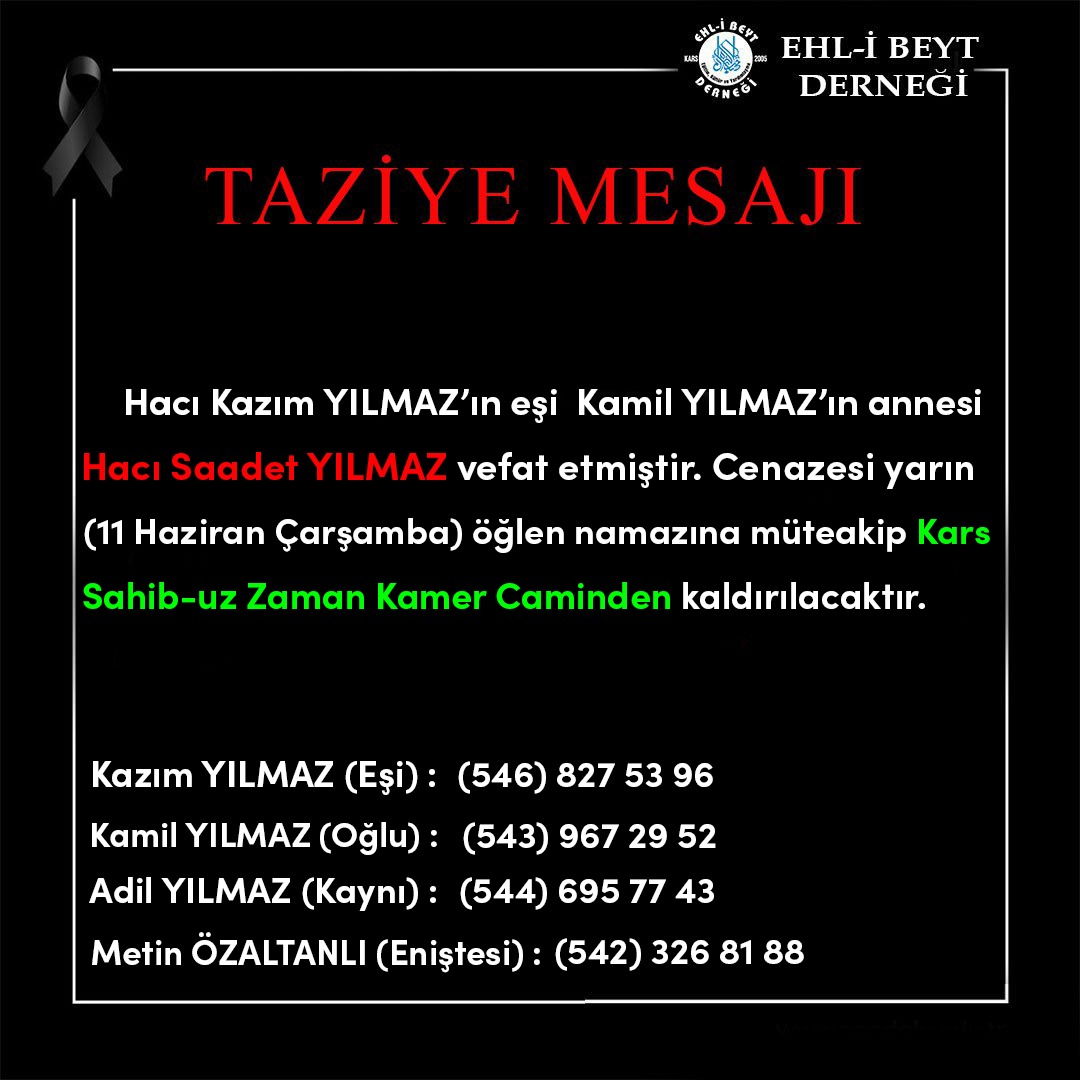 TAZİYE MESAJI