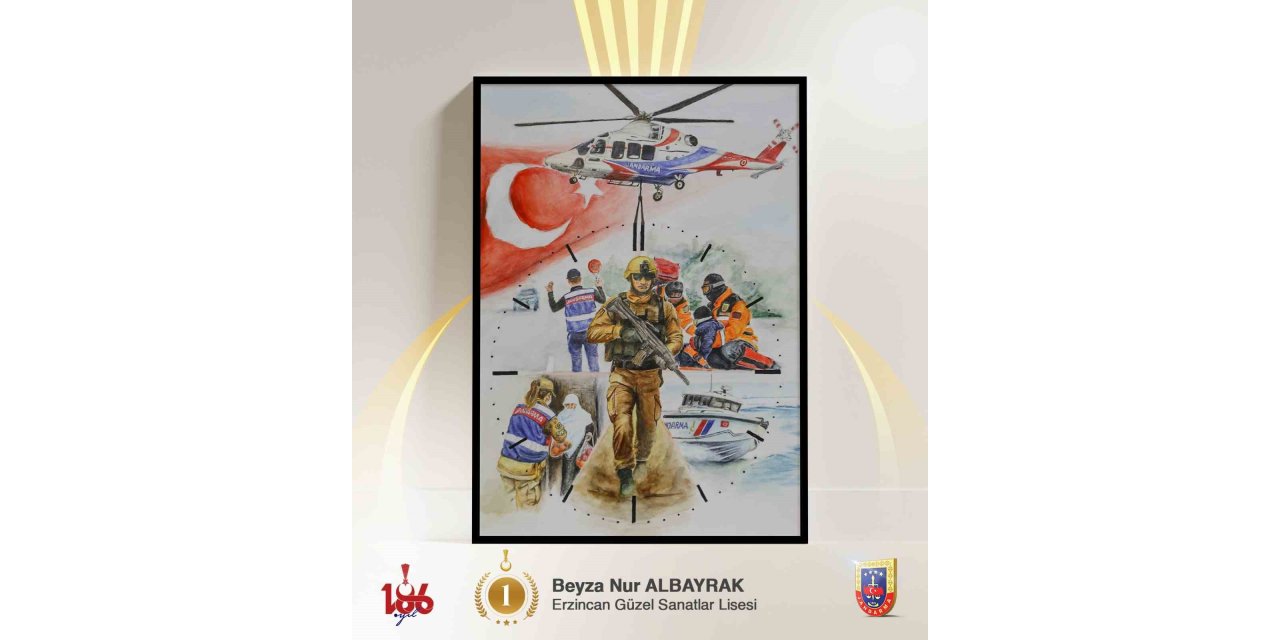 "186’ncı Yılında Jandarma" Temalı Liseler Arası Resim Yarışması’nda birincilik Erzincan’dan geldi