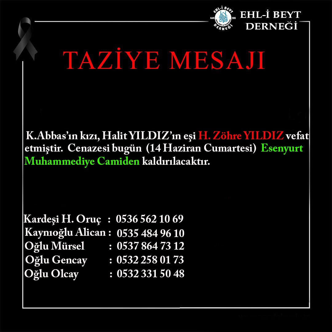 TAZİYE MESAJI