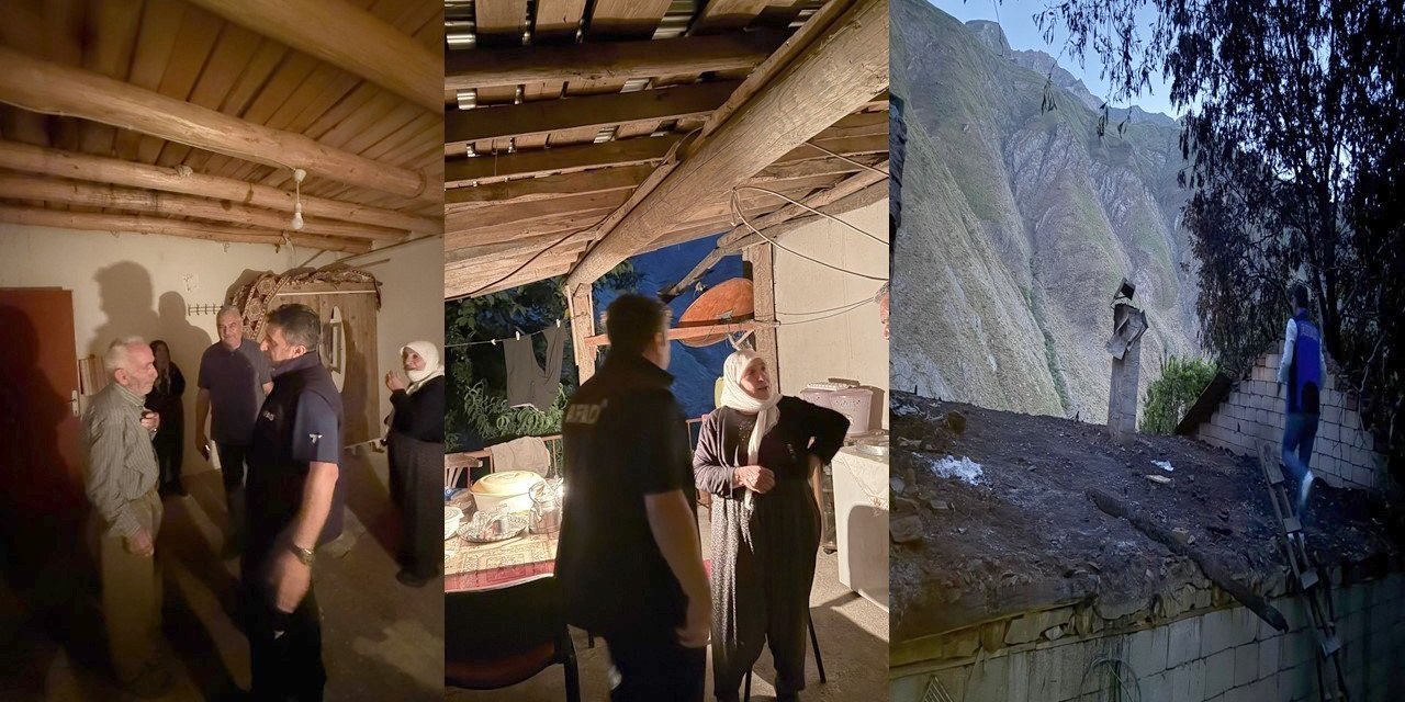 AFAD, Yangında evi zarar gören aileyi ziyaret etti