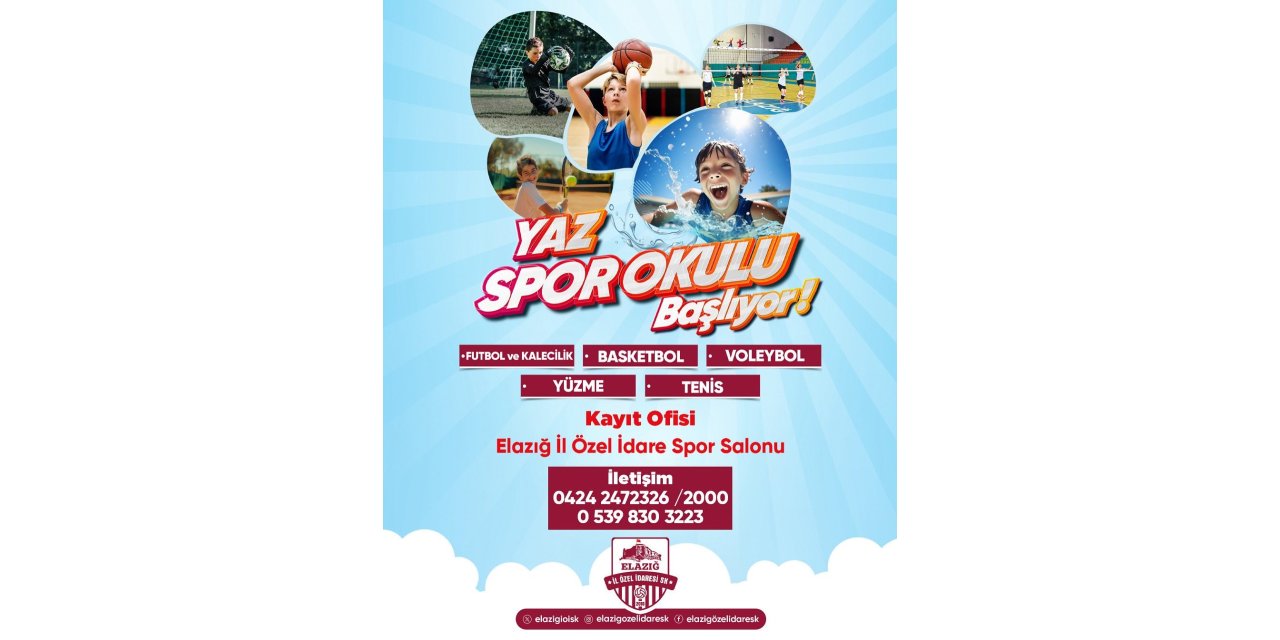 Elazığ İl Özel İdare Yaz Spor Okulları kayıtları başladı