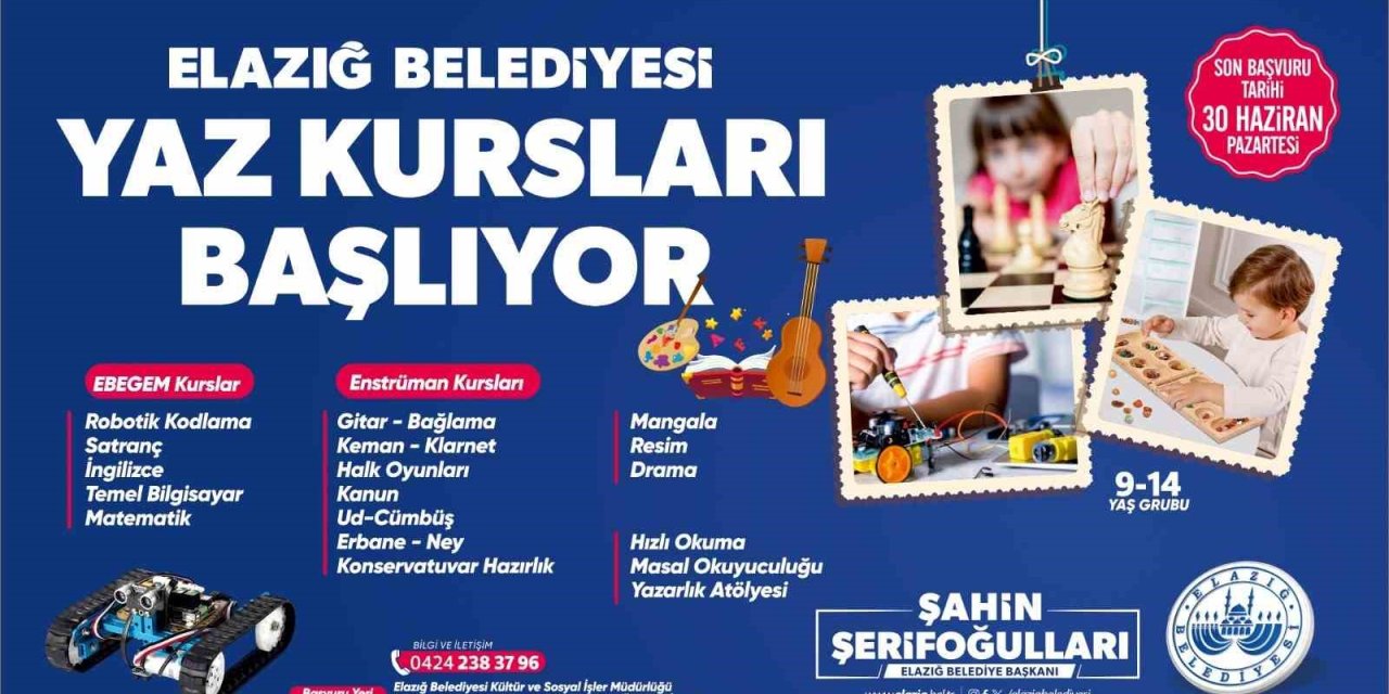Elazığ Belediyesi yaz kursları başlıyor
