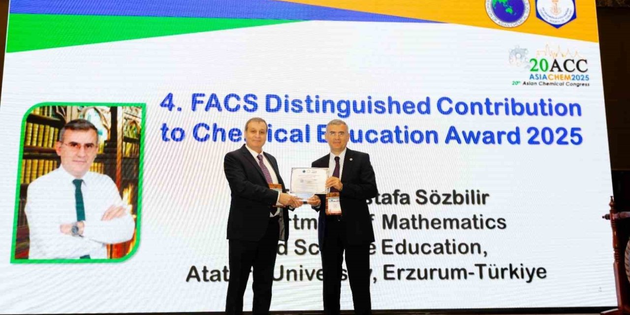 Prof. Dr. Sözbilir’e uluslararası kimya eğitim ödülü