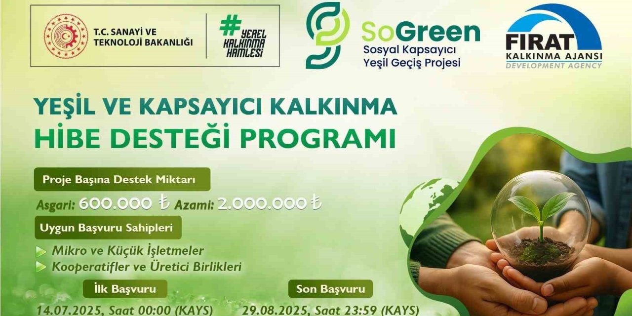 Fırat Kalkınma Ajansı’ndan 28 milyon TL’lik yeşil dönüşüm desteği